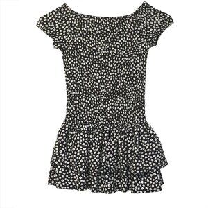 Zara Girl's Black Floral Dress Size 8-9 (Closer to a 7-8)